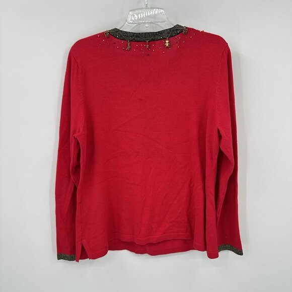 BEREK UGLY CHRISTMAS SWEATER dangly charms beaded christmas tree holiday XL - Picture 8 of 9